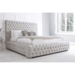 Chesterfield Ambassador Bed Cream Fabric Luxury Bedroom - UK