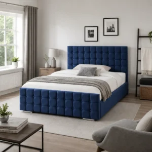 Cube Bed Frame in blue color