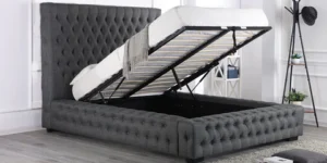 Chesterfield Ambassador Bed Black Fabric Luxury Bedroom - UK