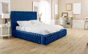 Chesterfield Ambassador Bed Blue Velvet Deep Tufted Luxury Master Bedroom - UK