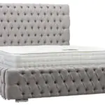 Chesterfield Ambassador Bed Light Grey Fabric Luxury Bedroom - UK