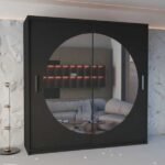 Moon 203cm Sliding Mirror Wardrobe