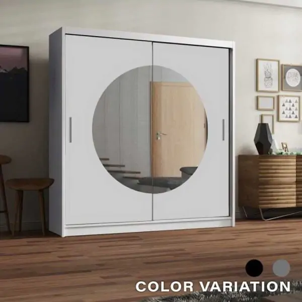 Moon-sliding-door-wardrobe-White 150cm - UK