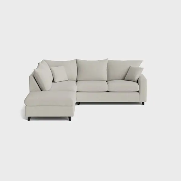 UK Beige Fabric Left-Hand Corner Sofa
