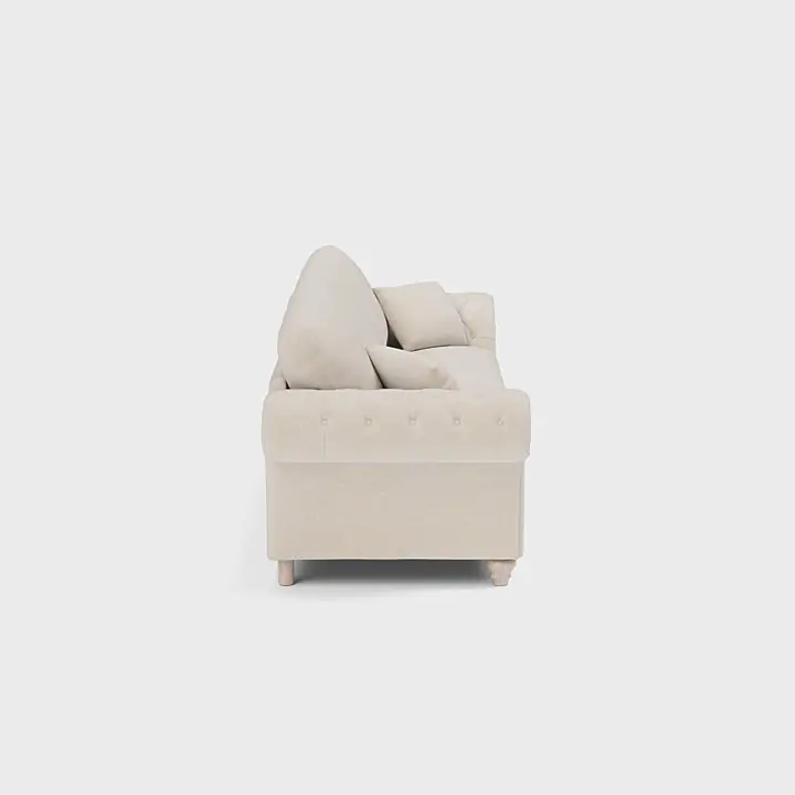 Scroll Arm Sofa Beige Fabric Traditional side View -UK