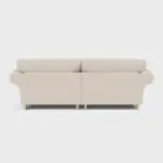 UK cream fabric sofa rear view on white background