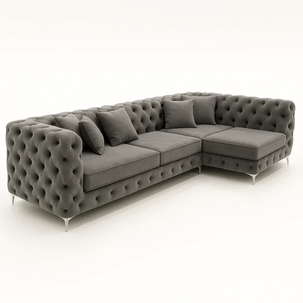 Asahton L Shape sofa in Grey color