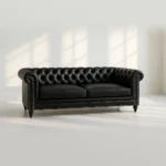 Leather chesterfield 3 Seater sofa in Black color (2)