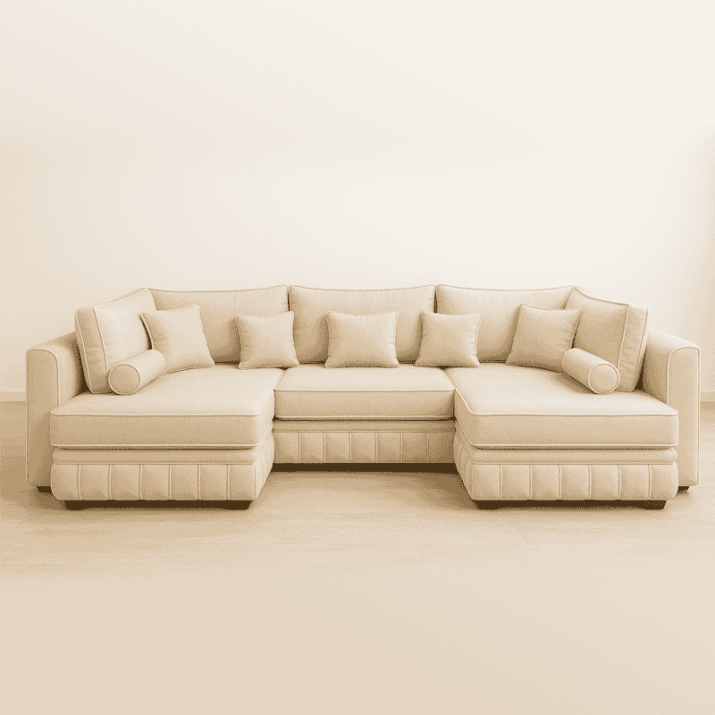 Lilly-U-Shape-sofa-in-Cream-color