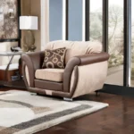 Shannon Armchair in Brown & Baige