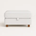 Zinc Velvet sofa footstool in white color