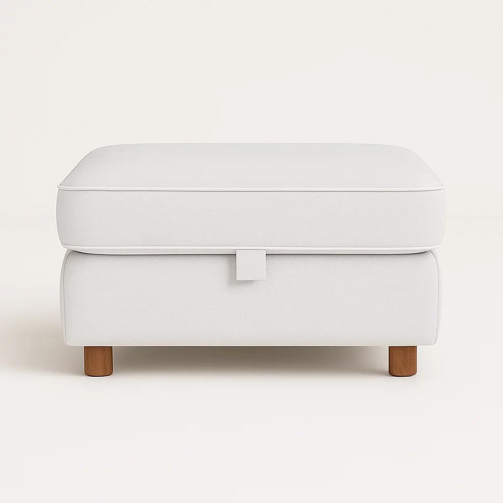 Zinc Velvet sofa footstool in white color