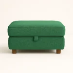 Zinc velvet footstool in Emerald color