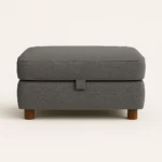 Zinc velvet footstool in Grey color