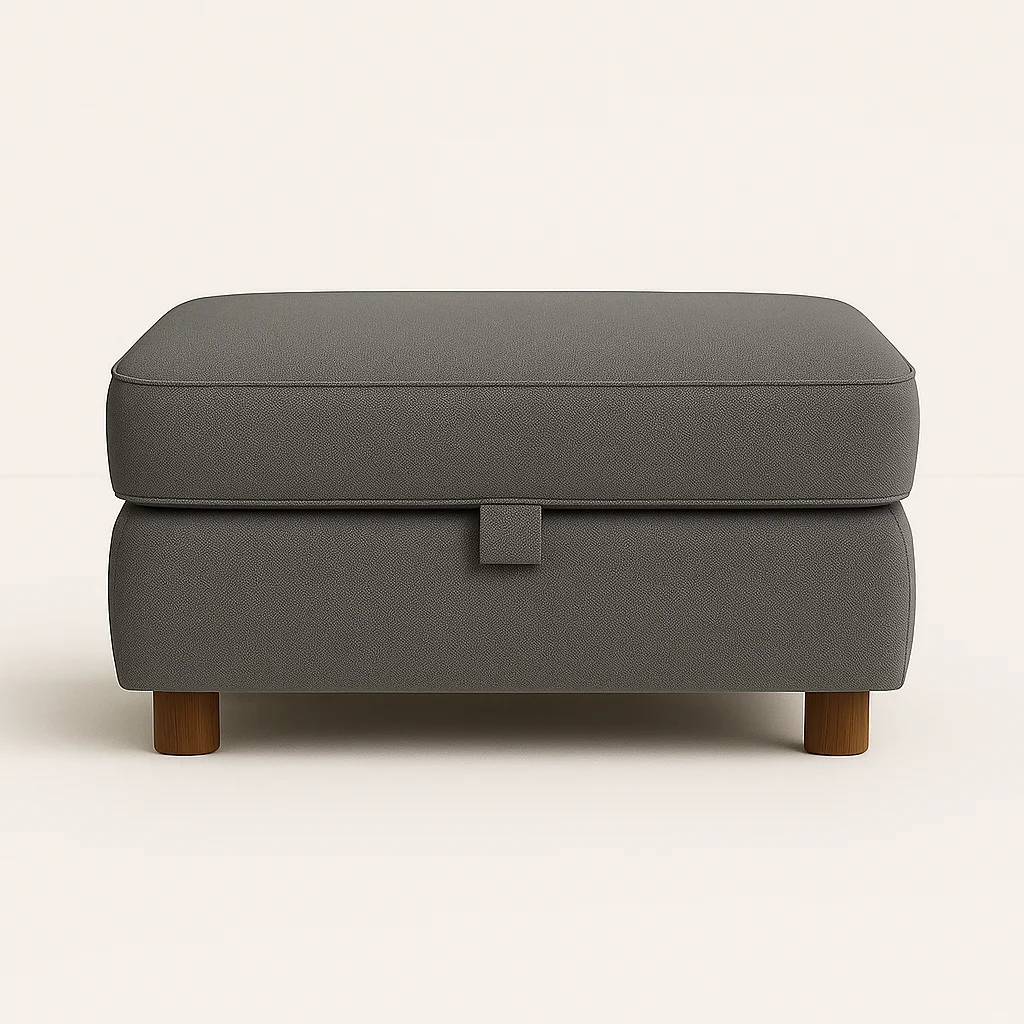 Zinc velvet footstool in Grey color