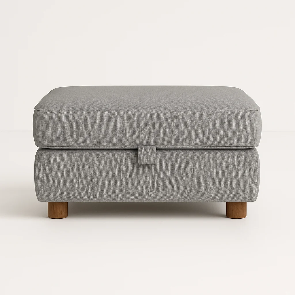Zinc velvet footstool in ice color