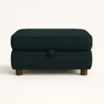 Zinc velvet footstool in blue color