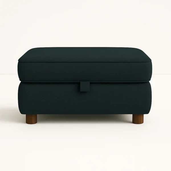 Zinc velvet footstool in blue color