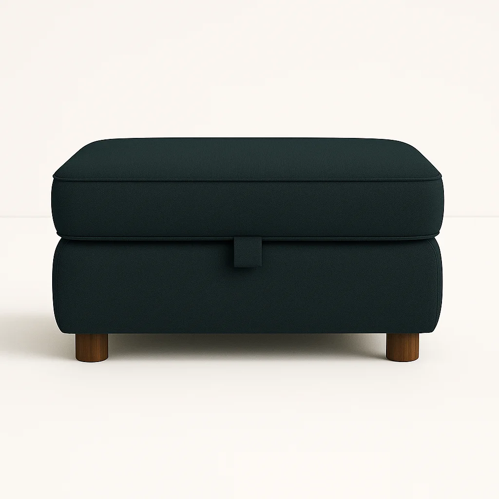 Zinc velvet footstool in blue color