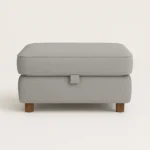Zinc velvet sofa Fottstool in Cream color