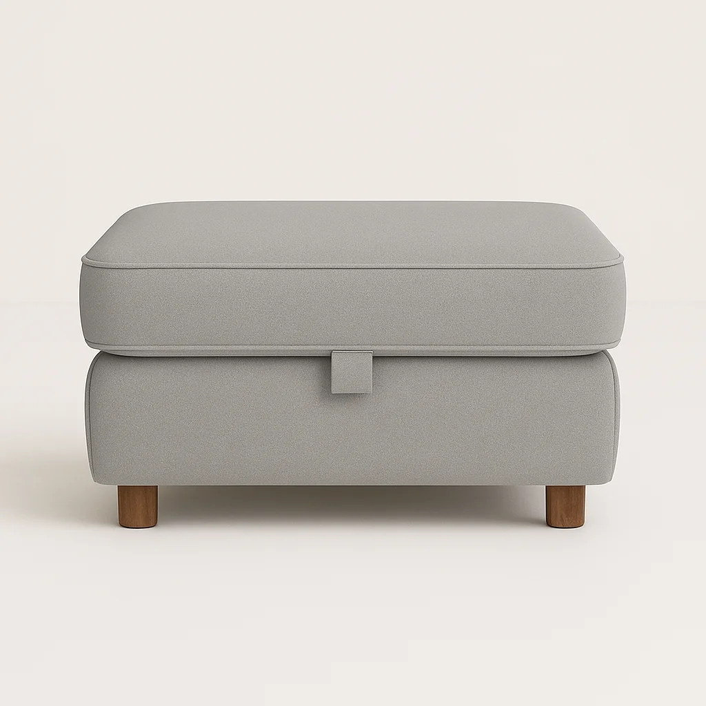 Zinc velvet sofa Fottstool in Cream color