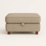 Zinc velvet sofa footstool in Baige color