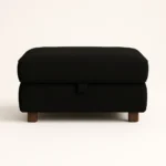 Zinc velvet sofa footstool in black color