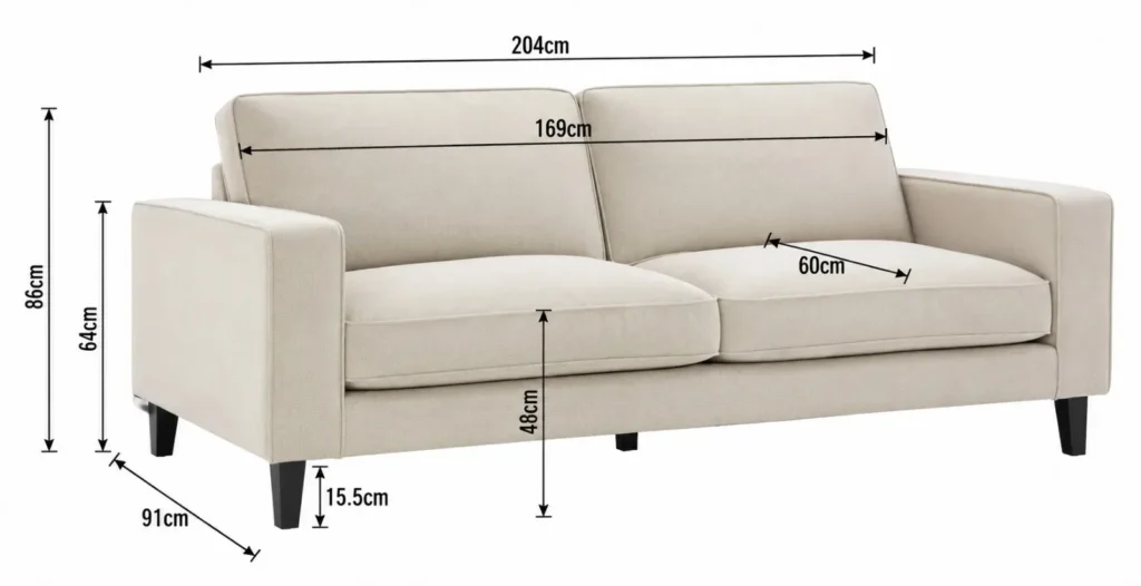 Soho 3 Seater Sofa Dimensions