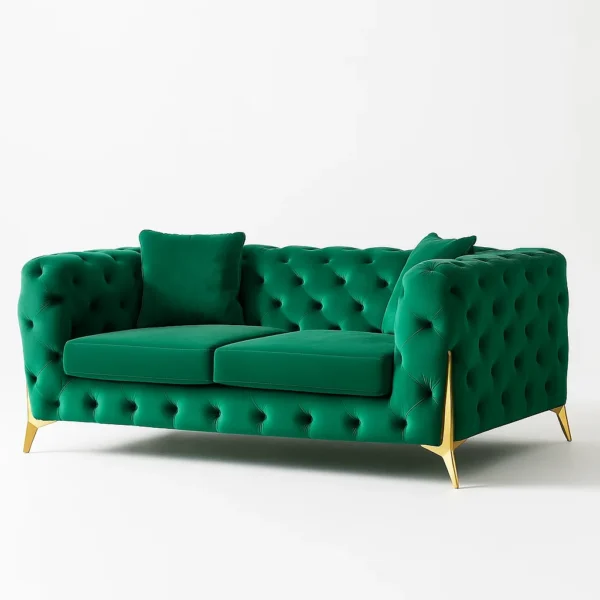 italian chesterfield 2 Seater sofa in Green color