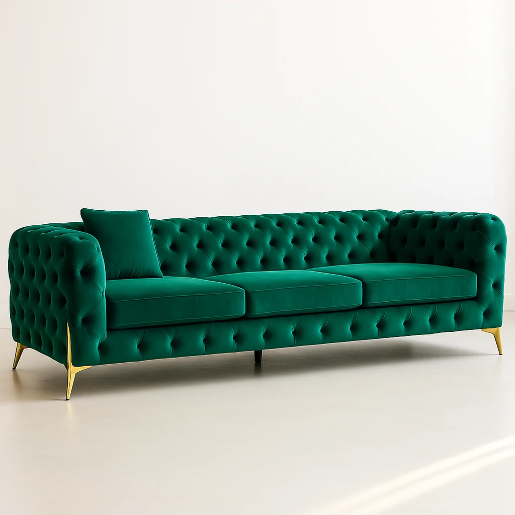 italian chesterfield 3 Seater sofa in Green color