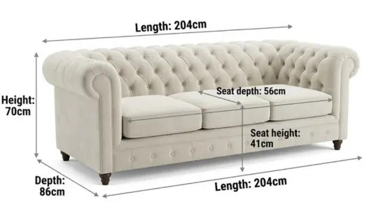 3-Seater Chesterfield in Luxe Leather - climax-furniture