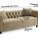 3-Seater Fabric Chesterfield Sofa-UK Made