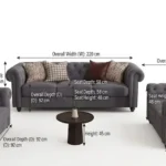 3+2+1 Chesterfield Sofa Set Windsor Grey