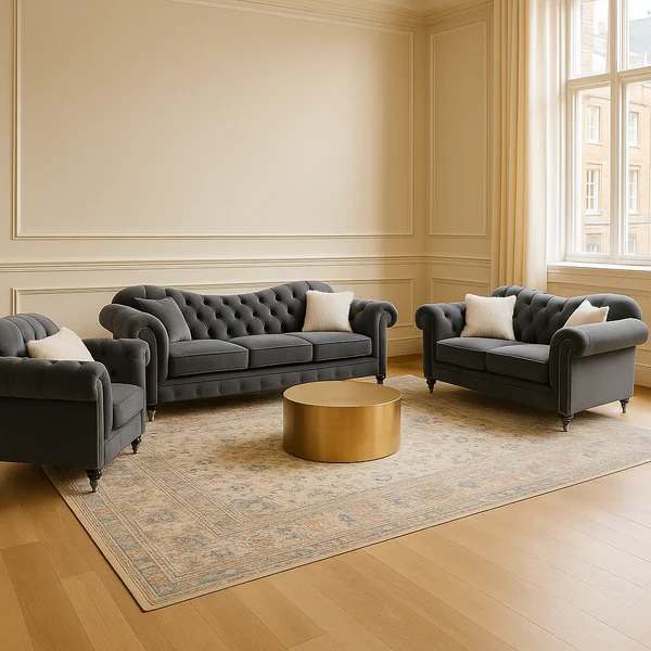 3_2_1EleganceChesterfieldSofawithFreeFootstool.