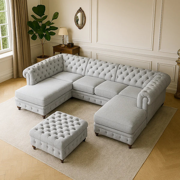 Classic-U-Shaped-Chesterfield-Sofa-with-Velvet-Upholstery