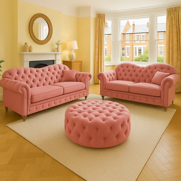 Elegance 3+2 Seater sofa in pink color
