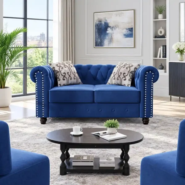 2 Seater Chesterfield Sofa in Room Setup