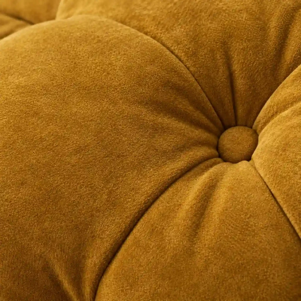 Handcrafted U-Shaped Chesterfield Sofa Fabric Closeup