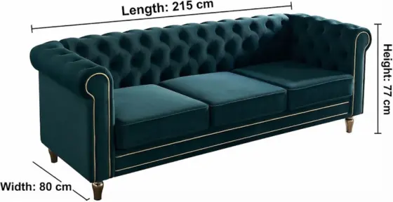 Premium 3-Seater Chesterfield Couch - UK Made - climax-furniture