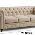 2 Seater Grey Chesterfield Sofa - climax-furniture