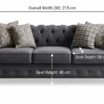 3 Seater Chesterfield Fabric Windsor