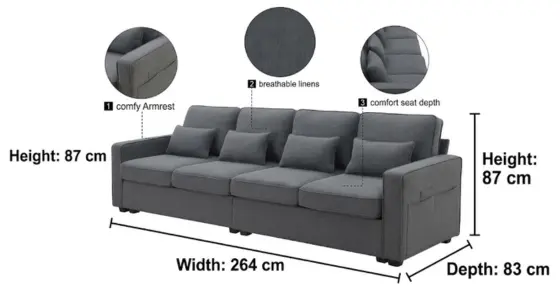 Sloane 4 Seater Corner Sofa - climax-furniture