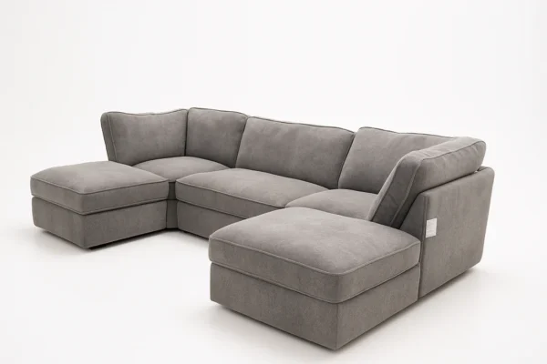 UK Made Handmade Velvet U-Shape Sofa – Luxury & Comfort.
