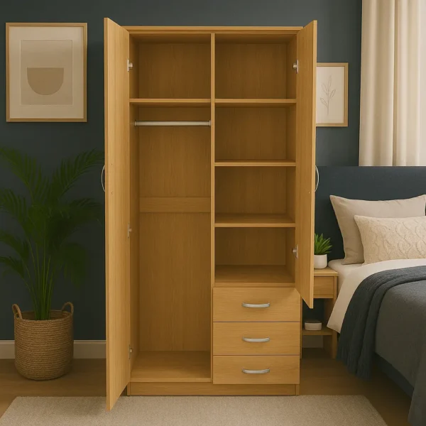 2-Door Oak Wardrobe inner section