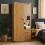 2-Door Wardrobe with Mirror & 3 Drawers | Stunning UK Storage