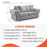 Verona/modular 3 Seater dimension