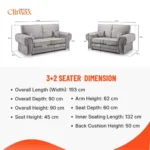 Verona/modular 3+2 Seater dimension