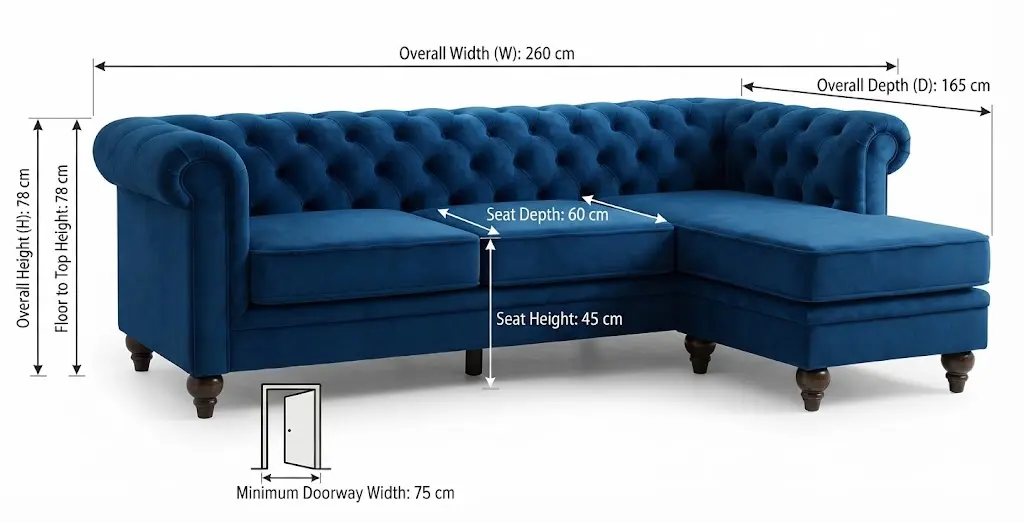 4 seater chesterfield