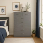 UK ArdenTall Chest – 6 Drawer Storage in Grey color.