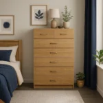 UK ArdenTall Chest – 6 Drawer Storage in Oak color.